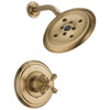 Delta Cassidy Collection Champagne Bronze Monitor 14 Watersense Shower only Faucet INCLUDES Single Cross Handle and Rough-in Valve without Stops D1838V