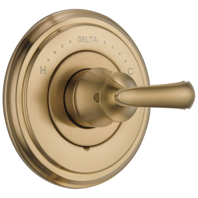 Delta Cassidy Collection Champagne Bronze Monitor 14 Series Shower Valve Control Only INCLUDES Single French Scroll Lever Handle and Valve without Stops D1864V