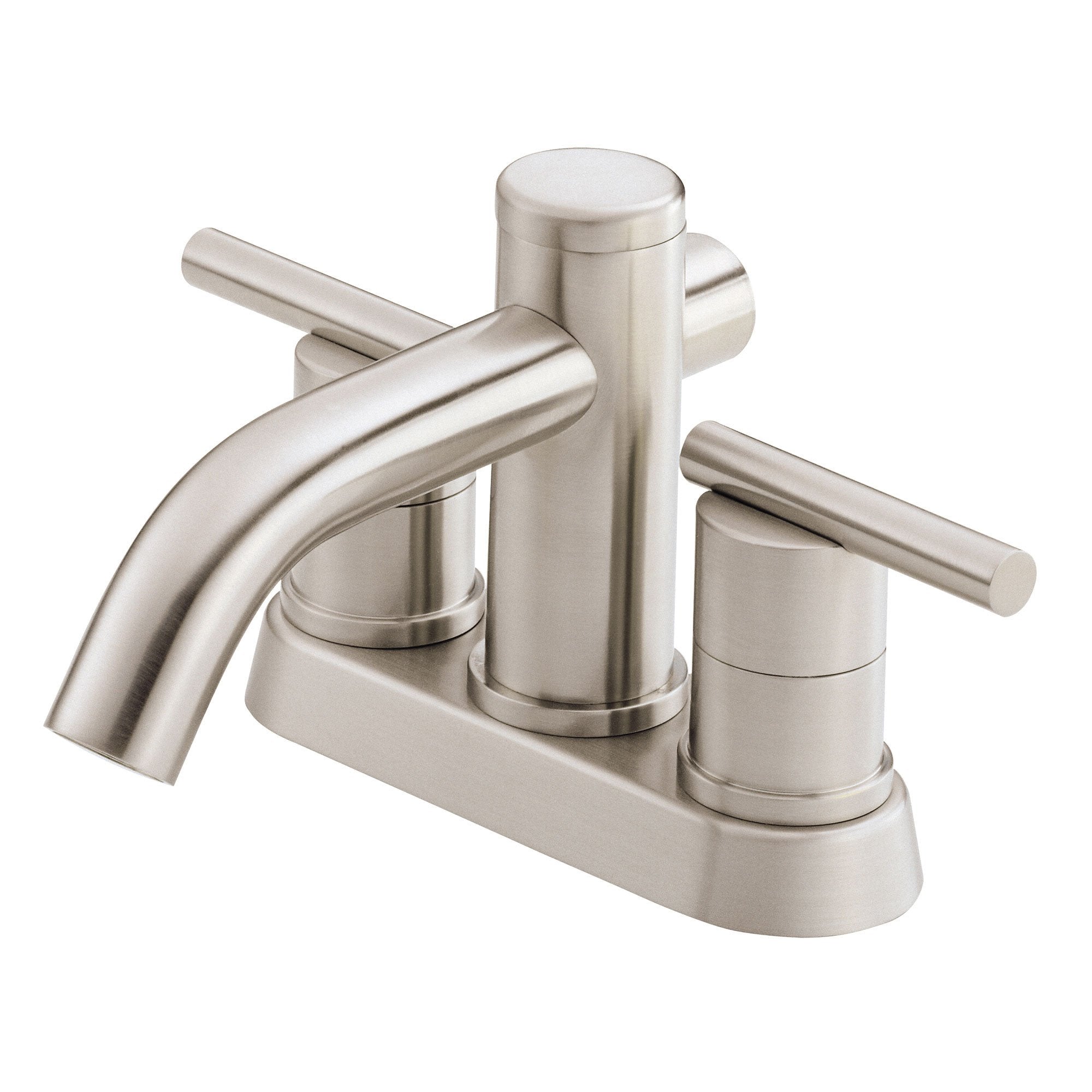 Danze Parma Brushed Nickel 2 Cylindrical Handle Centerset Bathroom Sink Faucet
