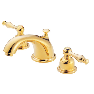 Danze Sheridan Polished Brass Two Handle 8" Wide Spread Bathroom Sink Faucet