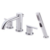 Danze Parma Chrome Modern Widespread Roman Tub Filler Faucet with Hand Shower INCLUDES Rough-in Valve