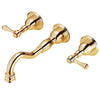 Danze Opulence Polished Brass Traditional Wall Mount Bathroom Faucet with Drain INCLUDES Rough-in Valve