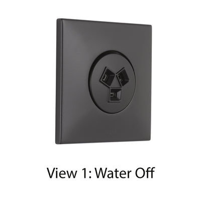 Delta Modern Matte Black Finish HydraChoice Wall Mount Body Spray Includes Valve, Square Trim, and Invigorating Spray Head D3647V