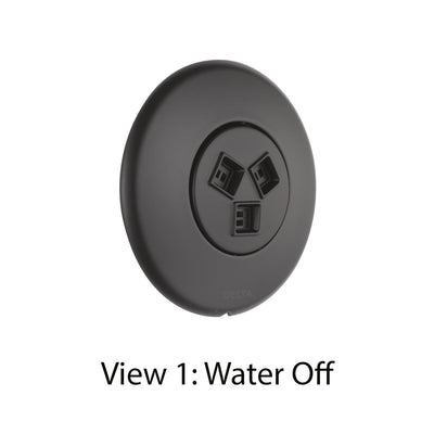 Delta Modern Matte Black Finish HydraChoice Wall Mount Body Spray Includes Valve, Round Trim, and Soothing Spray Head D3652V