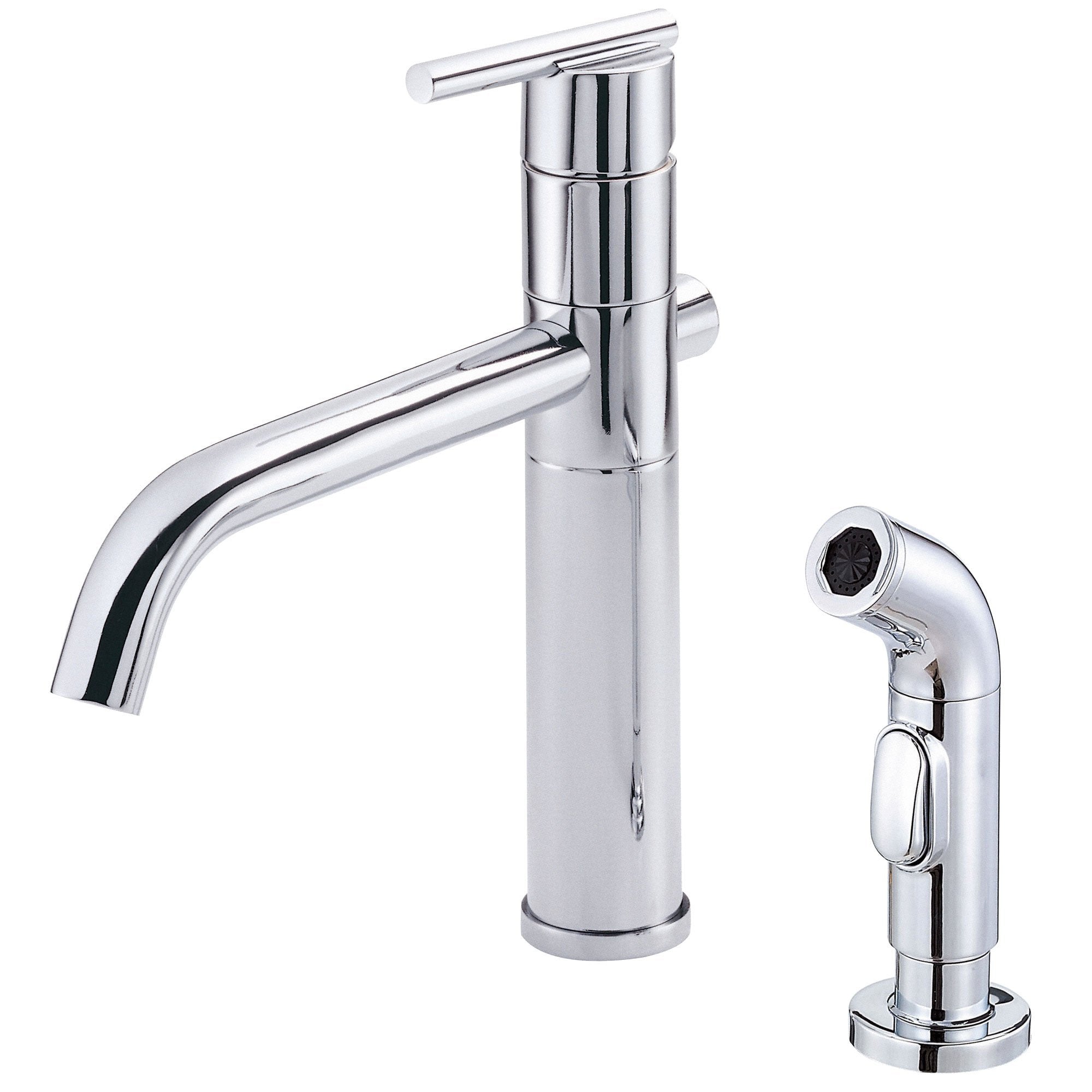 Danze Parma Chrome Cylindrical Single Handle Modern Kitchen Faucet with Sprayer