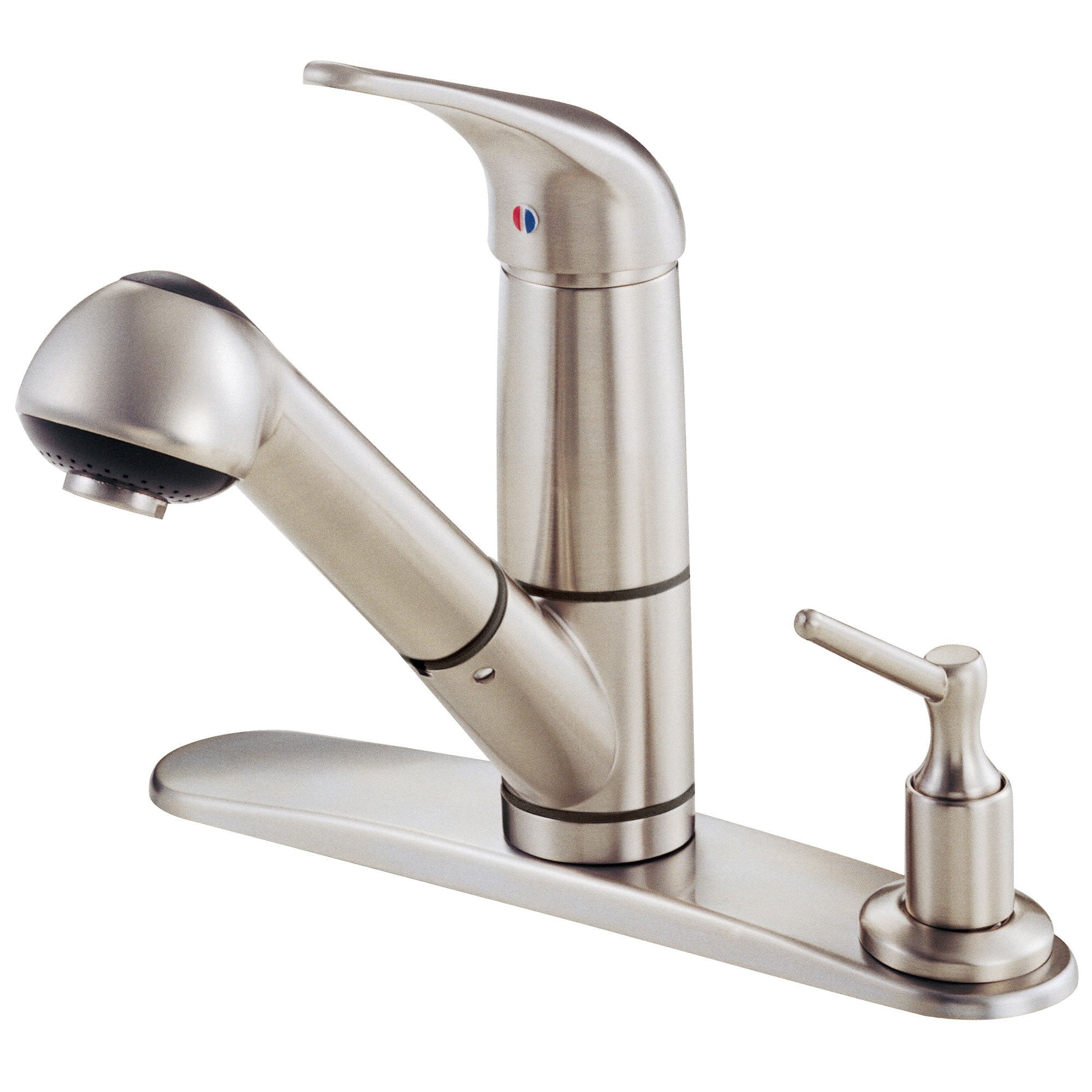 Danze Melrose Stainless Steel Pull-Out Spout Kitchen Faucet with Soap  Dispenser