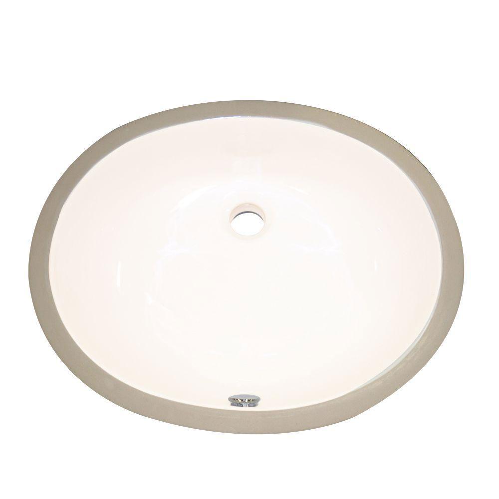 Decolav Undermount Vitreous China Bathroom Sink with Overflow in Biscuit 245629