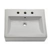 Decolav 1417-8-CWH Classically Redefined Square Ceramic Vessel Lavatory Sink with Overflow, White 467877