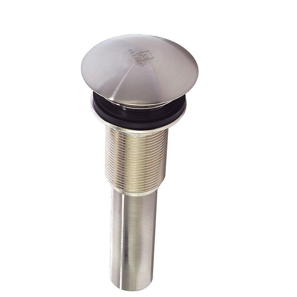 Decolav 2-61/64 inch Brass Umbrella Drain without Overflow in Satin Nickel 525053