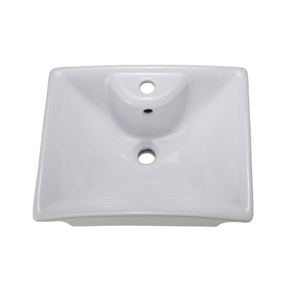 Decolav 1430-CWH Square Vitreous China Above-Counter Vessel with Overflow, White 525481