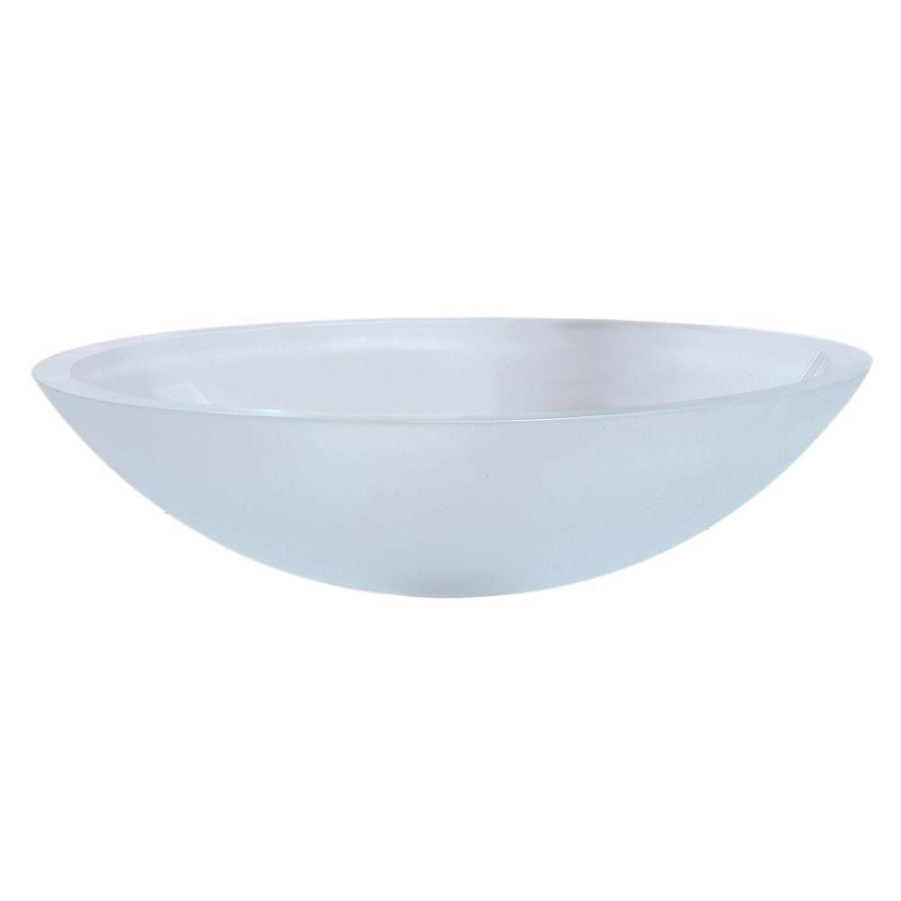 Decolav Translucence Vessel Sink in Frosted Glass Crystal 542903