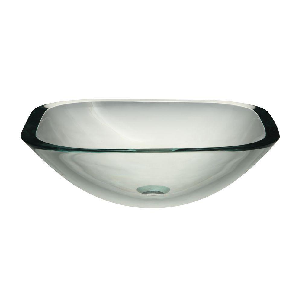 Decolav Translucence Glass Vessel Sink in Transparent Crystal 542911