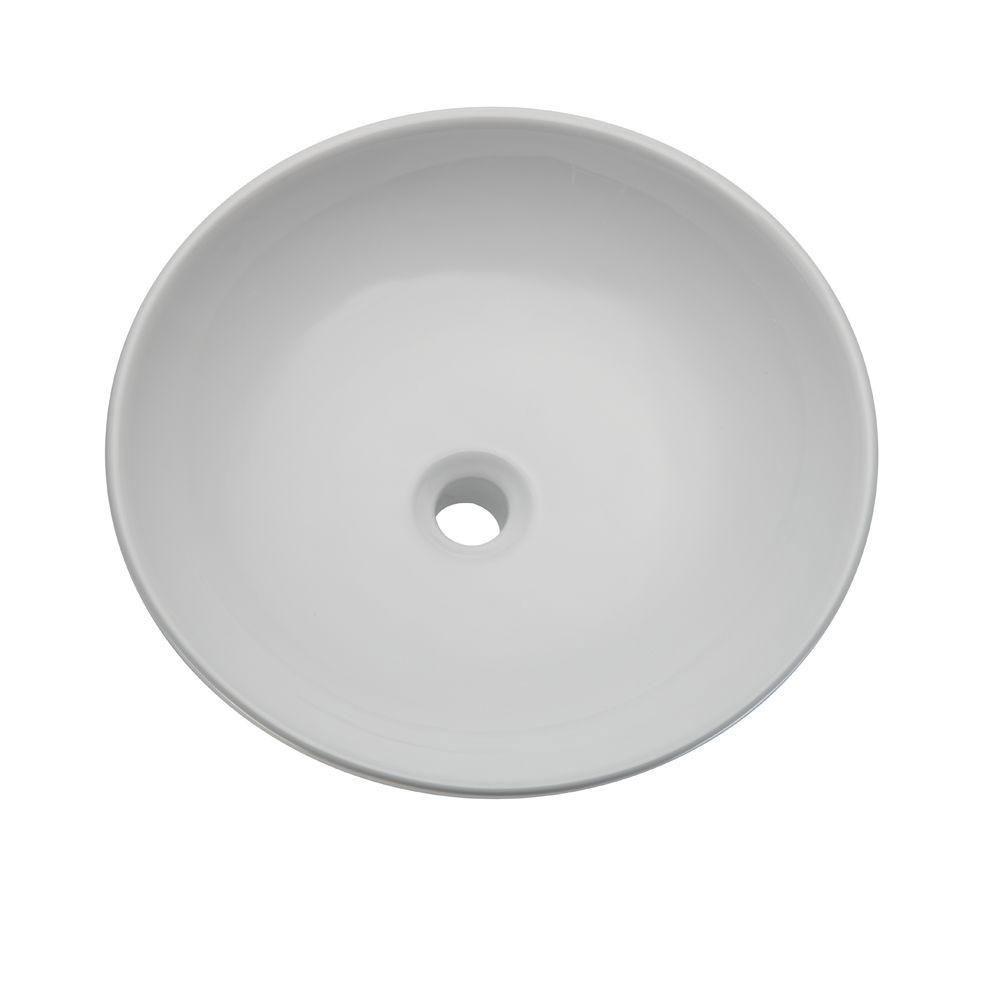 Decolav 1467-CWH Classically Redefined Round Above Counter Lavatory Sink, White 542936