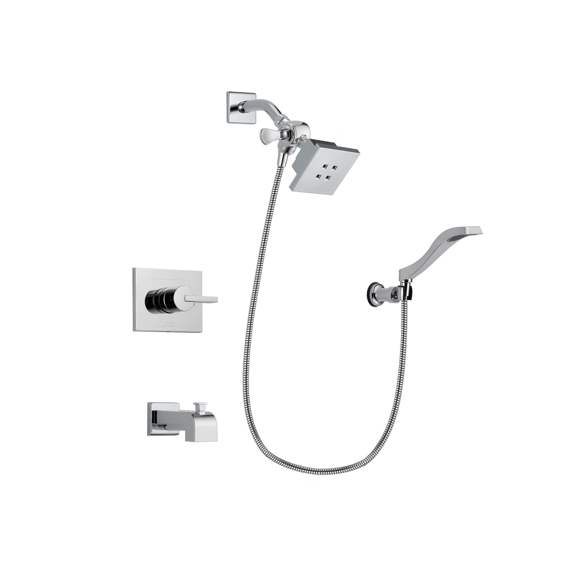 Delta Vero Chrome Tub and Shower Faucet System Package with Hand Shower DSP0010V