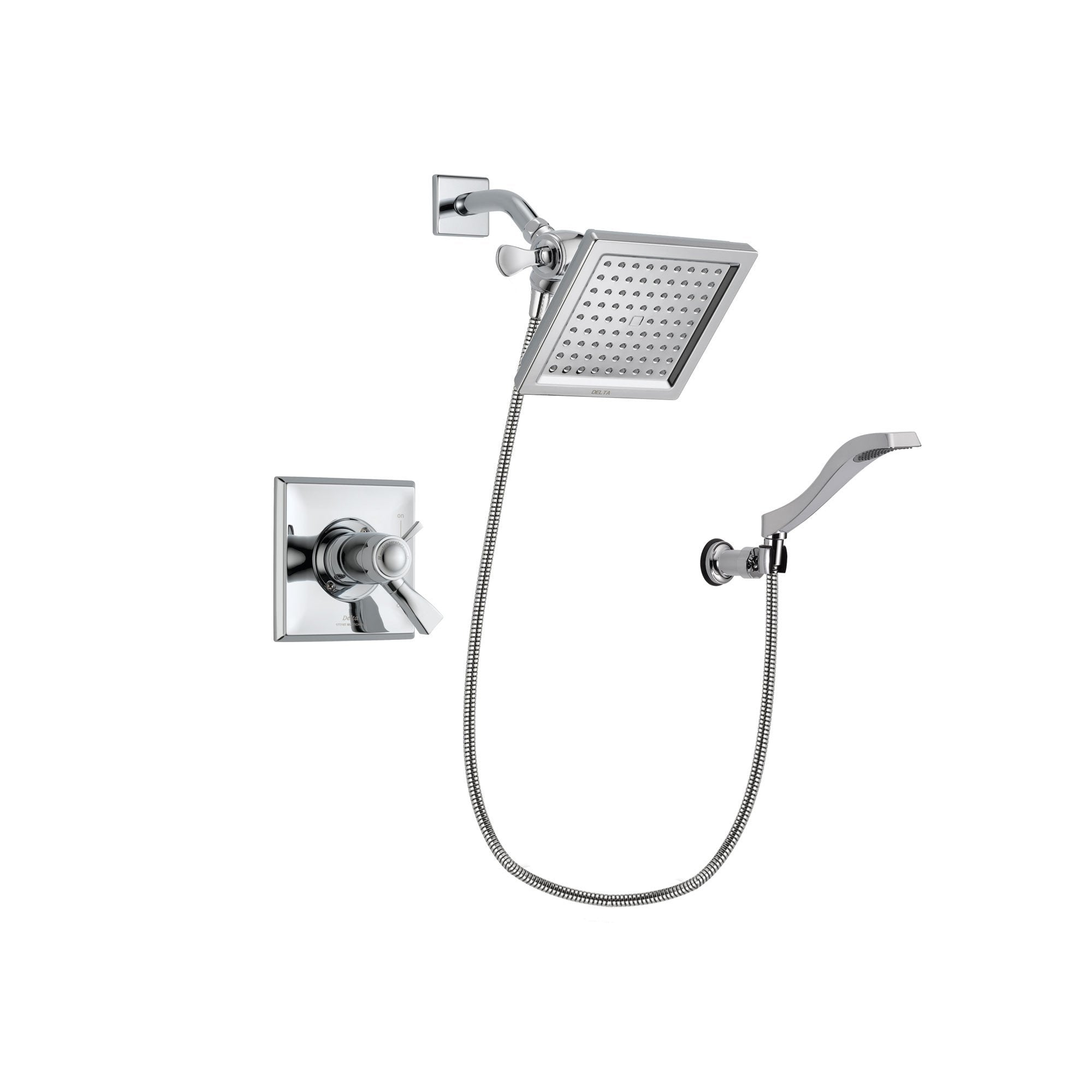 Delta Dryden Chrome Shower Faucet System w/ Shower Head and Hand Shower DSP0017V