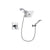 Delta Arzo Chrome Finish Thermostatic Shower Faucet System Package with Square Shower Head and Modern Handheld Shower Spray with Wall Bracket and Hose Includes Rough-in Valve DSP0037V