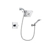 Delta Arzo Chrome Finish Shower Faucet System Package with Square Shower Head and Modern Handheld Shower Spray with Wall Bracket and Hose Includes Rough-in Valve DSP0044V