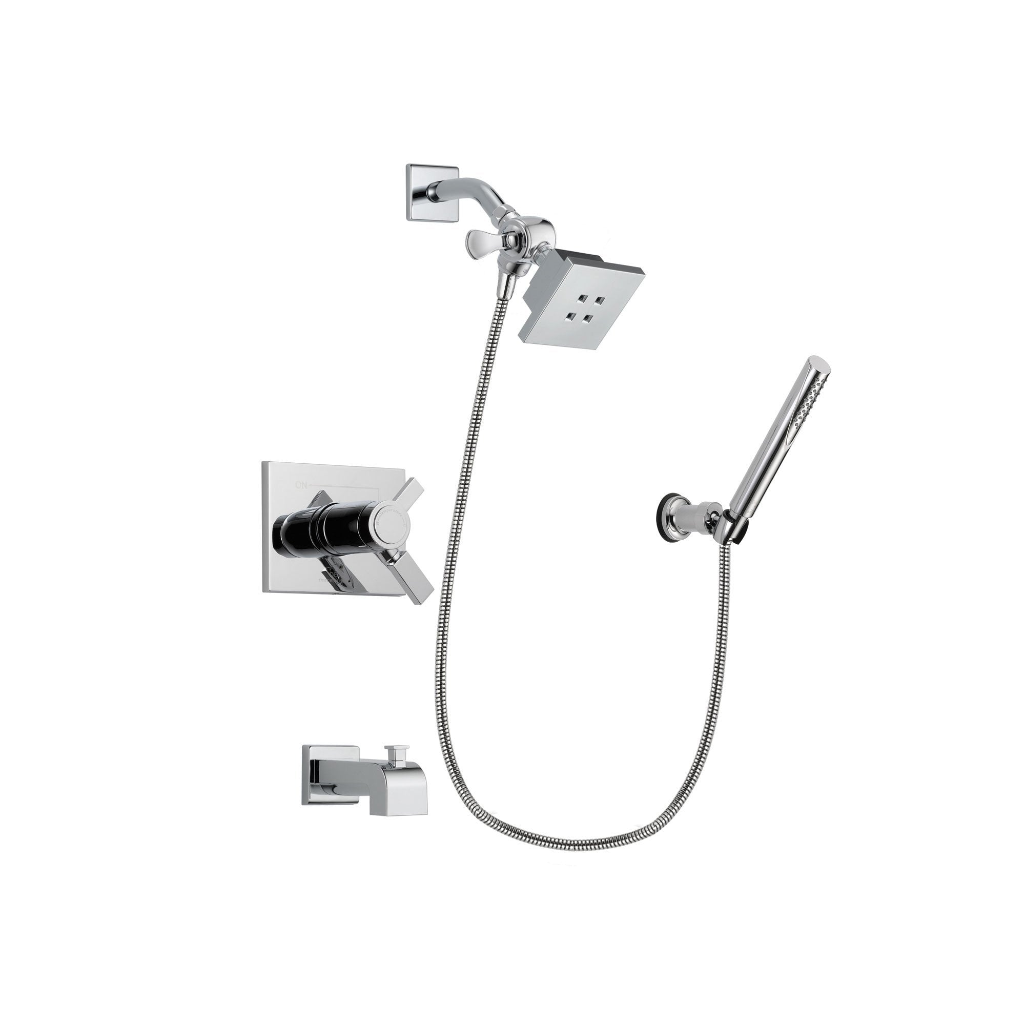Delta Vero Chrome Tub and Shower Faucet System Package with Hand Shower DSP0051V