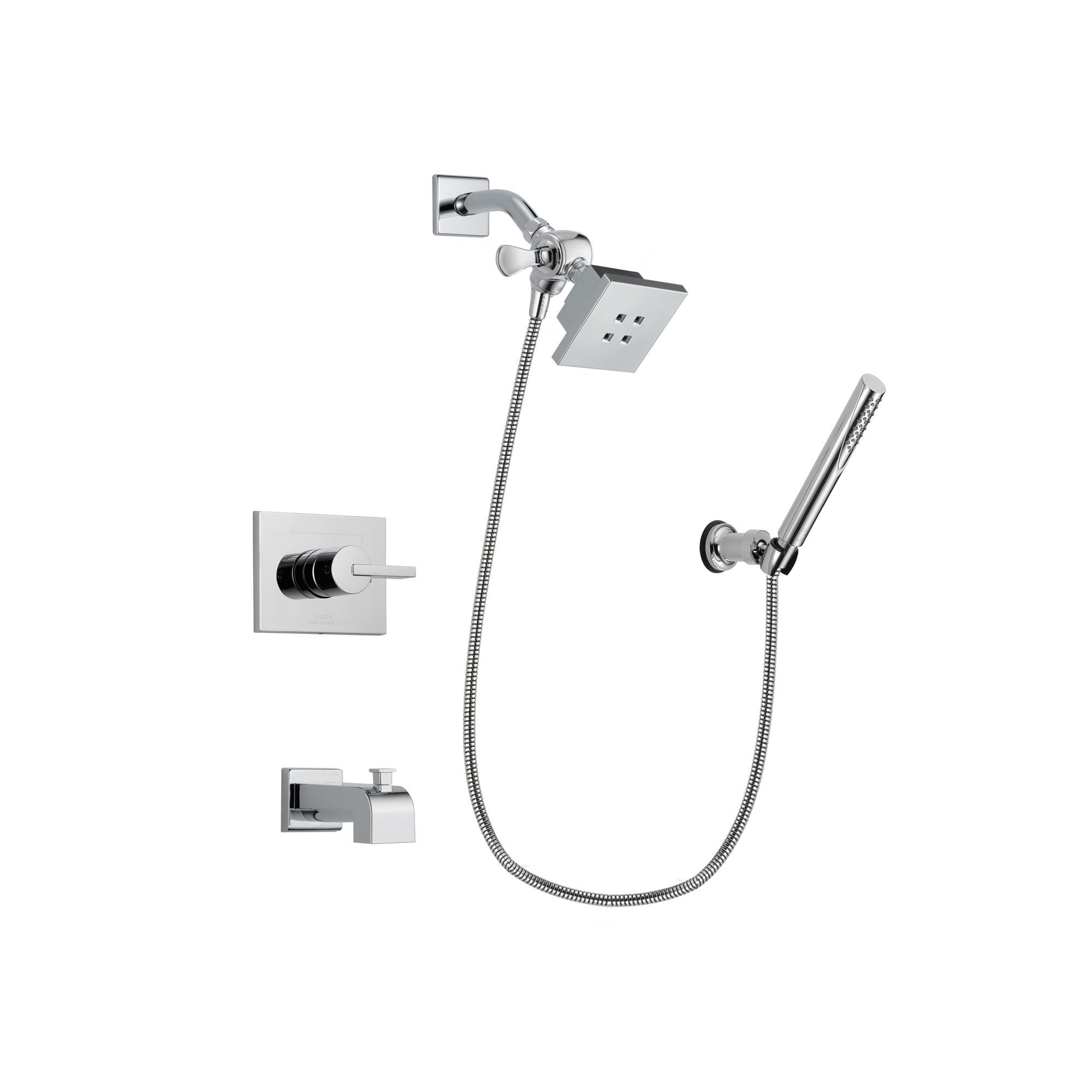 Delta Vero Chrome Tub and Shower Faucet System Package with Hand Shower DSP0058V