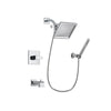 Delta Arzo Chrome Finish Tub and Shower Faucet System Package with 6.5-inch Square Rain Showerhead and Modern Handheld Shower Spray with Wall Bracket and Hose Includes Rough-in Valve and Tub Spout DSP0075V
