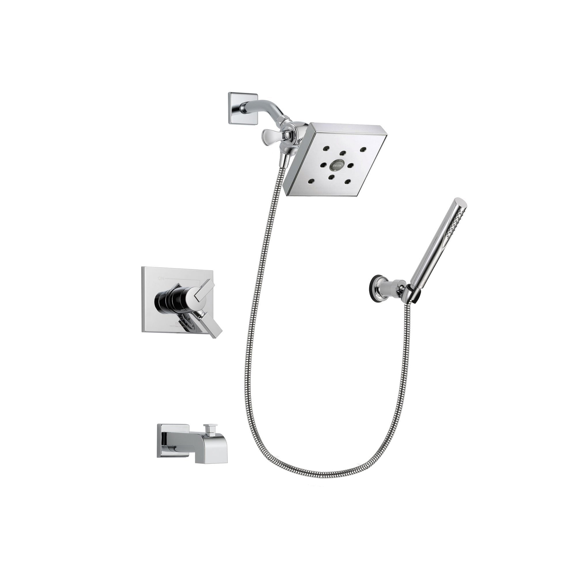 Delta Vero Chrome Tub and Shower Faucet System Package with Hand Shower DSP0095V