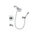 Delta Dryden Chrome Finish Tub and Shower Faucet System Package with Square Showerhead and Modern Handheld Shower Spray with Wall Bracket and Hose Includes Rough-in Valve and Tub Spout DSP0103V