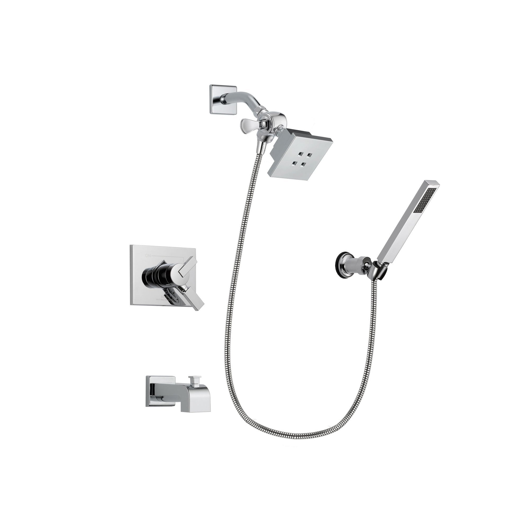 Delta Vero Chrome Tub and Shower Faucet System Package with Hand Shower DSP0111V