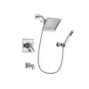 Delta Dryden Chrome Finish Thermostatic Tub and Shower Faucet System Package with 6.5-inch Square Rain Showerhead and Modern Handheld Shower Spray with Wall Bracket and Hose Includes Rough-in Valve and Tub Spout DSP0114V