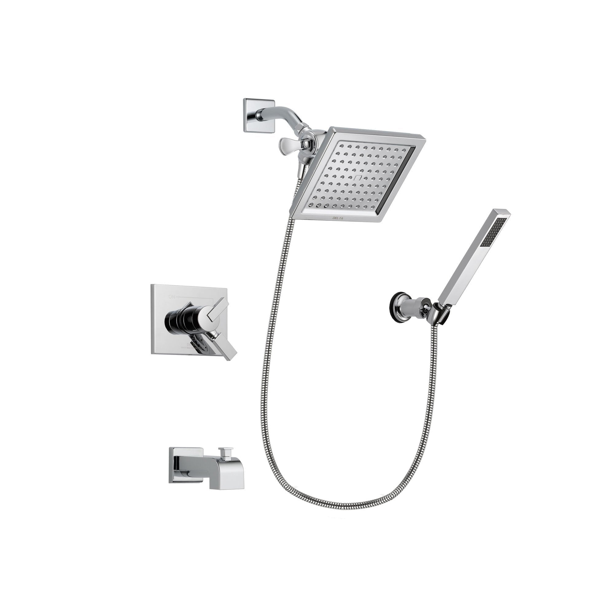 Delta Vero Chrome Tub and Shower Faucet System Package with Hand Shower DSP0127V