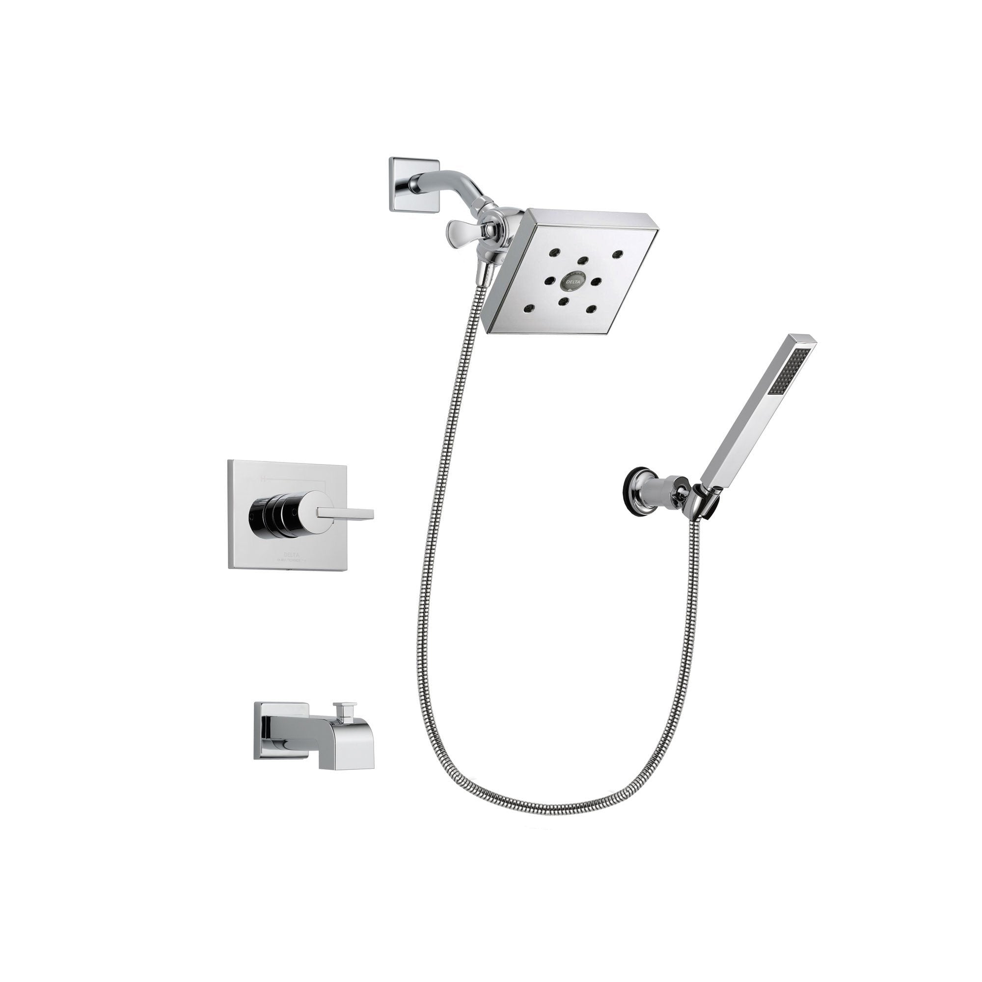Delta Vero Chrome Tub and Shower Faucet System Package with Hand Shower DSP0138V