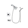 Delta Arzo Chrome Finish Tub and Shower Faucet System Package with Square Showerhead and Wall Mount Slide Bar with Handheld Shower Spray Includes Rough-in Valve and Tub Spout DSP0155V
