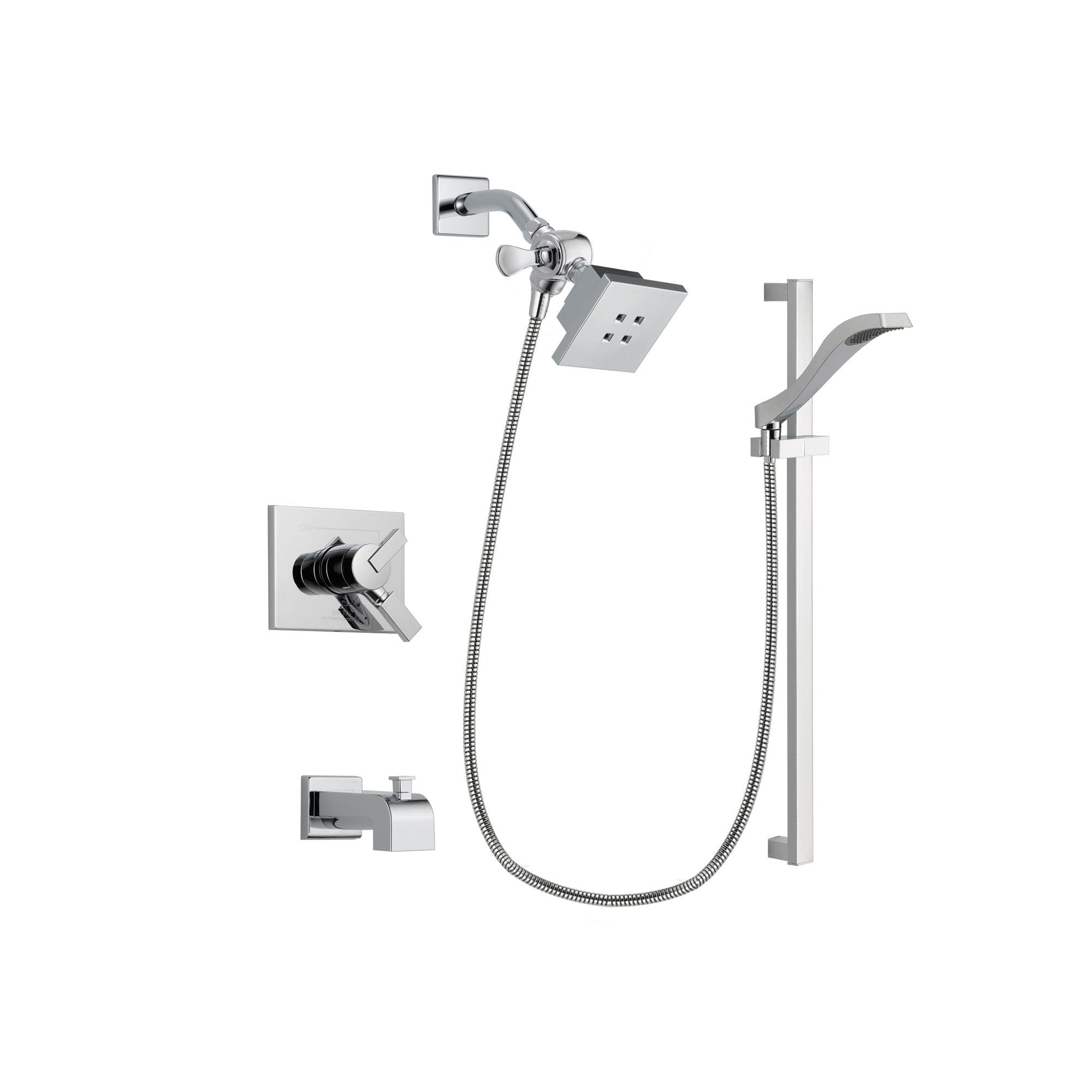 Delta Vero Chrome Tub and Shower Faucet System Package with Hand Shower DSP0159V