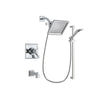 Delta Dryden Chrome Finish Thermostatic Tub and Shower Faucet System Package with 6.5-inch Square Rain Showerhead and Wall Mount Slide Bar with Handheld Shower Spray Includes Rough-in Valve and Tub Spout DSP0162V