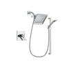 Delta Arzo Chrome Finish Thermostatic Shower Faucet System Package with 6.5-inch Square Rain Showerhead and Wall Mount Slide Bar with Handheld Shower Spray Includes Rough-in Valve DSP0165V