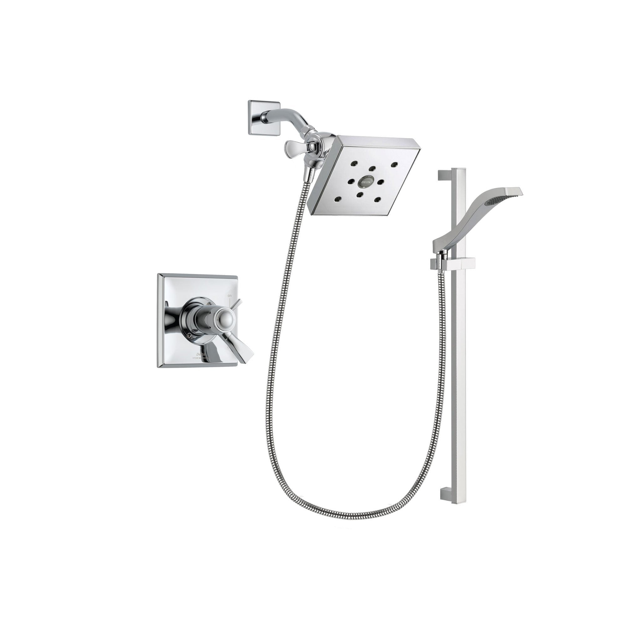 Delta Dryden Chrome Shower Faucet System w/ Shower Head and Hand Shower DSP0177V