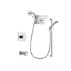Delta Arzo Chrome Finish Tub and Shower Faucet System Package with Square Shower Head and Wall Mount Slide Bar with Handheld Shower Spray Includes Rough-in Valve and Tub Spout DSP0187V