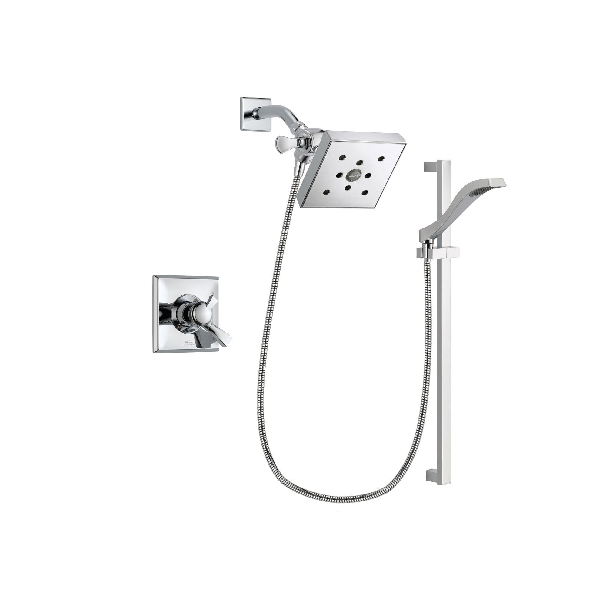 Delta Dryden Chrome Shower Faucet System w/ Shower Head and Hand Shower DSP0190V