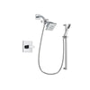 Delta Arzo Chrome Finish Shower Faucet System Package with Square Showerhead and Modern Square Wall Mount Slide Bar with Handheld Shower Spray Includes Rough-in Valve DSP0204V