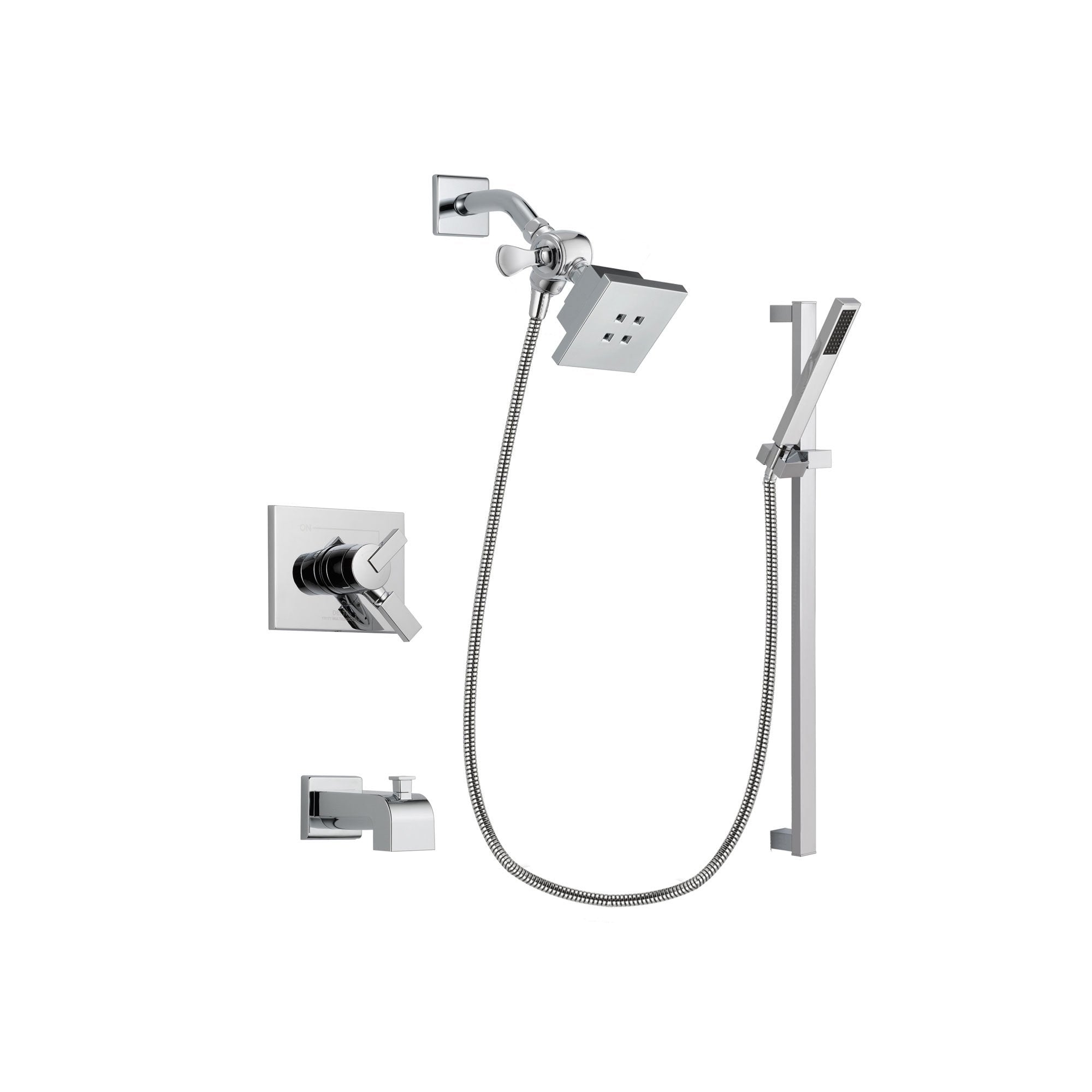 Delta Vero Chrome Tub and Shower Faucet System Package with Hand Shower DSP0207V