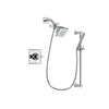 Delta Dryden Chrome Finish Shower Faucet System Package with Square Showerhead and Modern Wall Mount Slide Bar with Handheld Shower Spray Includes Rough-in Valve DSP0248V