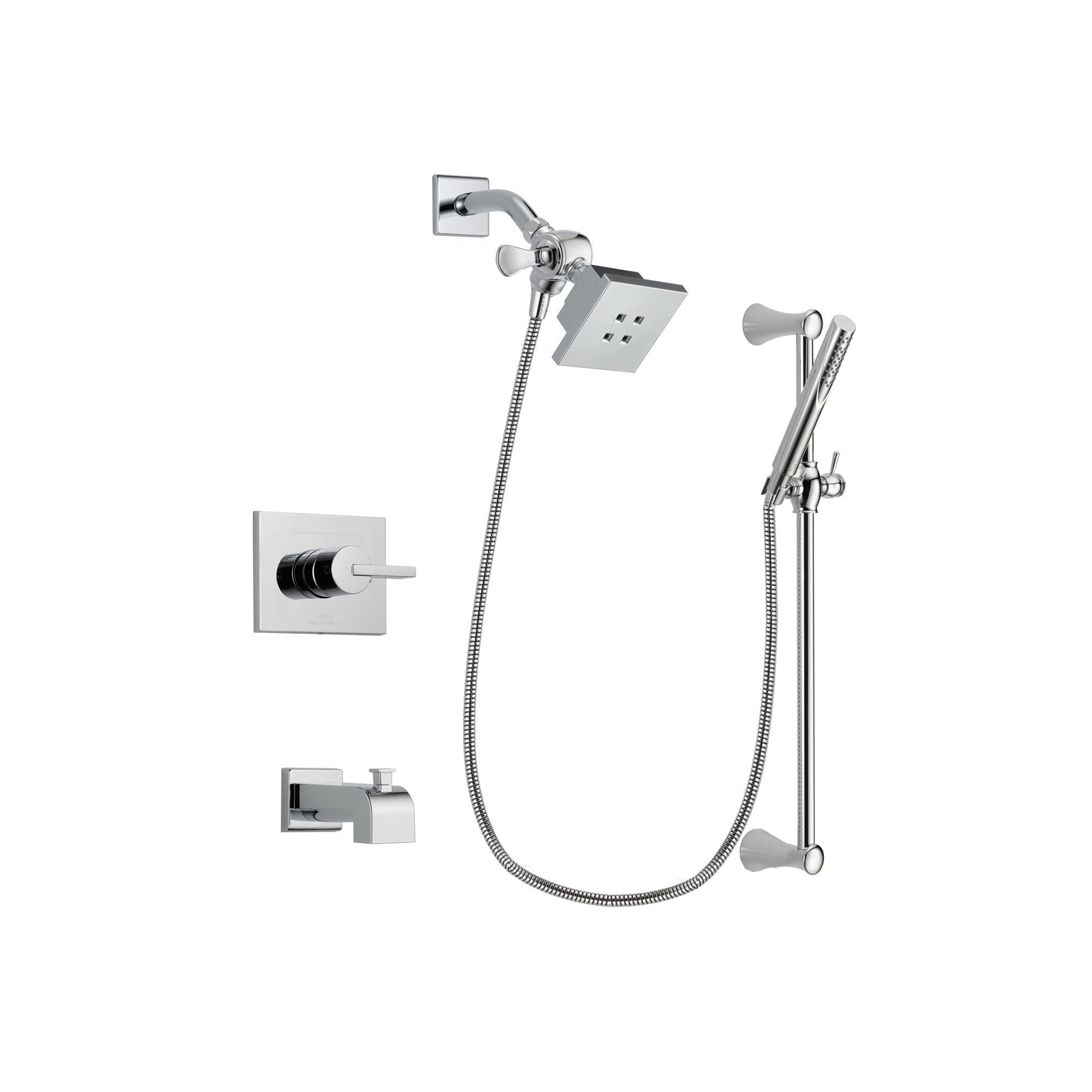 Delta Vero Chrome Tub and Shower Faucet System Package with Hand Shower DSP0250V