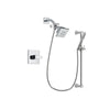 Delta Arzo Chrome Finish Shower Faucet System Package with Square Showerhead and Modern Wall Mount Slide Bar with Handheld Shower Spray Includes Rough-in Valve DSP0252V