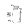 Delta Dryden Chrome Finish Thermostatic Tub and Shower Faucet System Package with 6.5-inch Square Rain Showerhead and Modern Wall Mount Slide Bar with Handheld Shower Spray Includes Rough-in Valve and Tub Spout DSP0258V