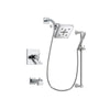 Delta Arzo Chrome Finish Thermostatic Tub and Shower Faucet System Package with Square Shower Head and Modern Wall Mount Slide Bar with Handheld Shower Spray Includes Rough-in Valve and Tub Spout DSP0278V