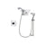 Delta Arzo Chrome Finish Shower Faucet System Package with Square Shower Head and Modern Wall Mount Slide Bar with Handheld Shower Spray Includes Rough-in Valve DSP0284V