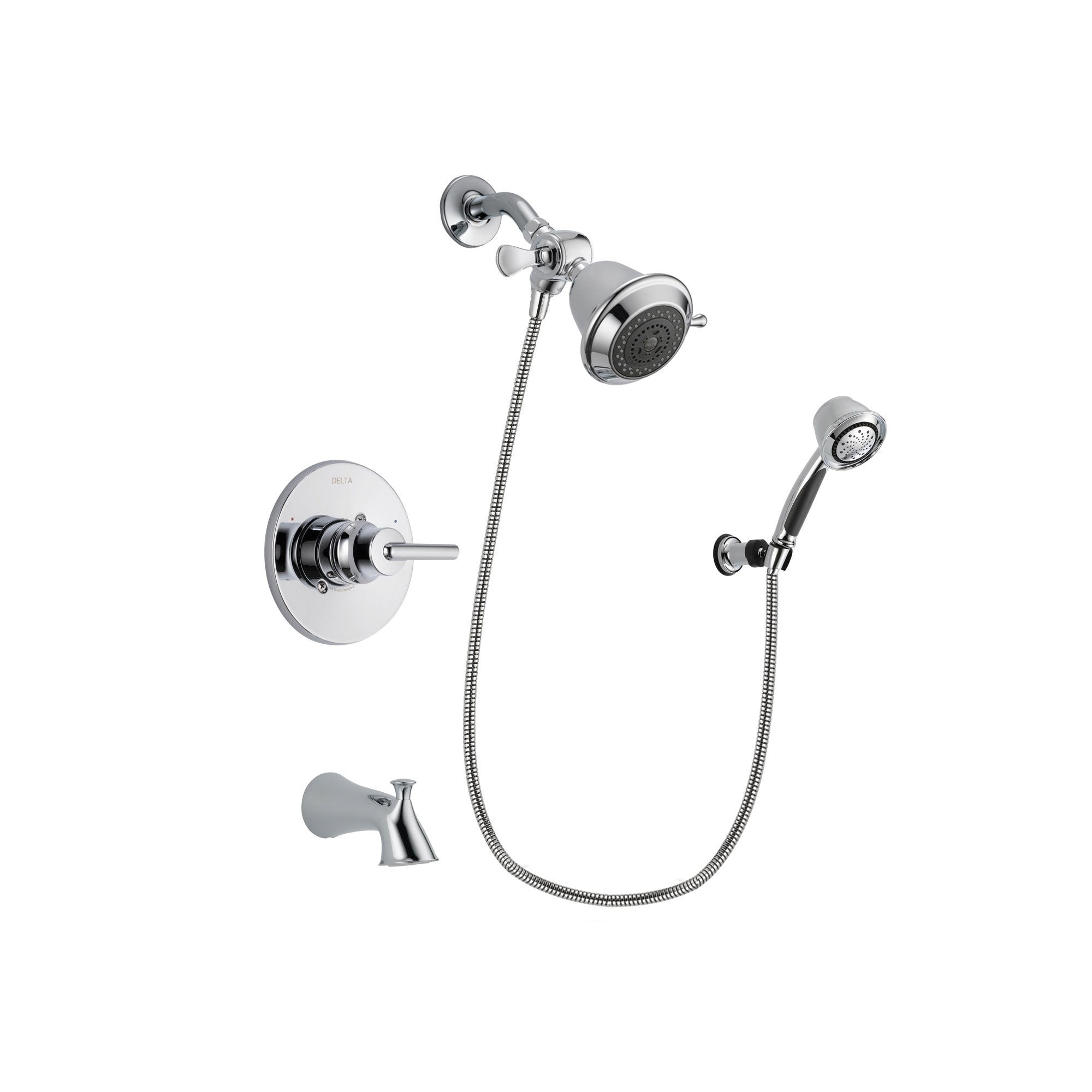 Delta Trinsic Chrome Tub and Shower Faucet System with Hand Shower DSP0301V