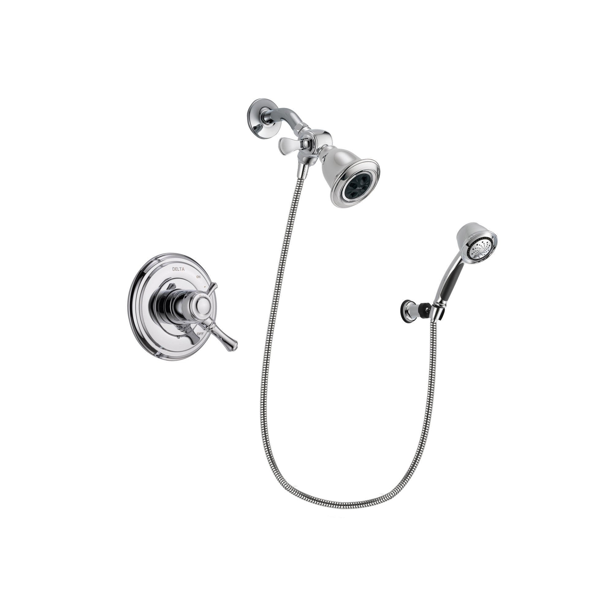 Delta Cassidy Chrome Shower Faucet System w/ Showerhead and Hand Shower DSP0356V