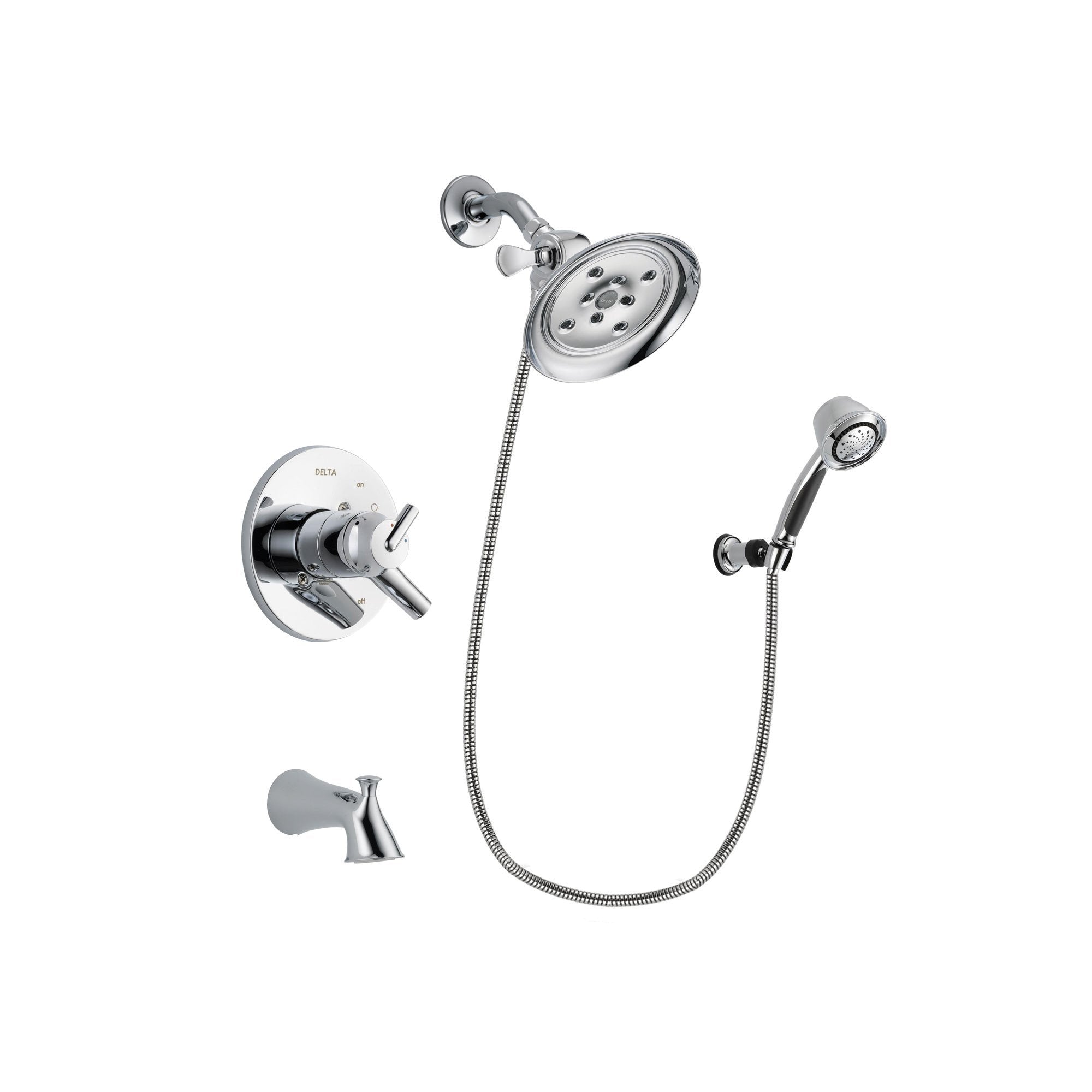 Delta Trinsic Chrome Tub and Shower Faucet System with Hand Shower DSP0379V