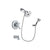 Delta Leland Chrome Finish Thermostatic Tub and Shower Faucet System Package with 5-1/2 inch Shower Head and 5-Spray Adjustable Wall Mount Hand Shower Includes Rough-in Valve and Tub Spout DSP0395V