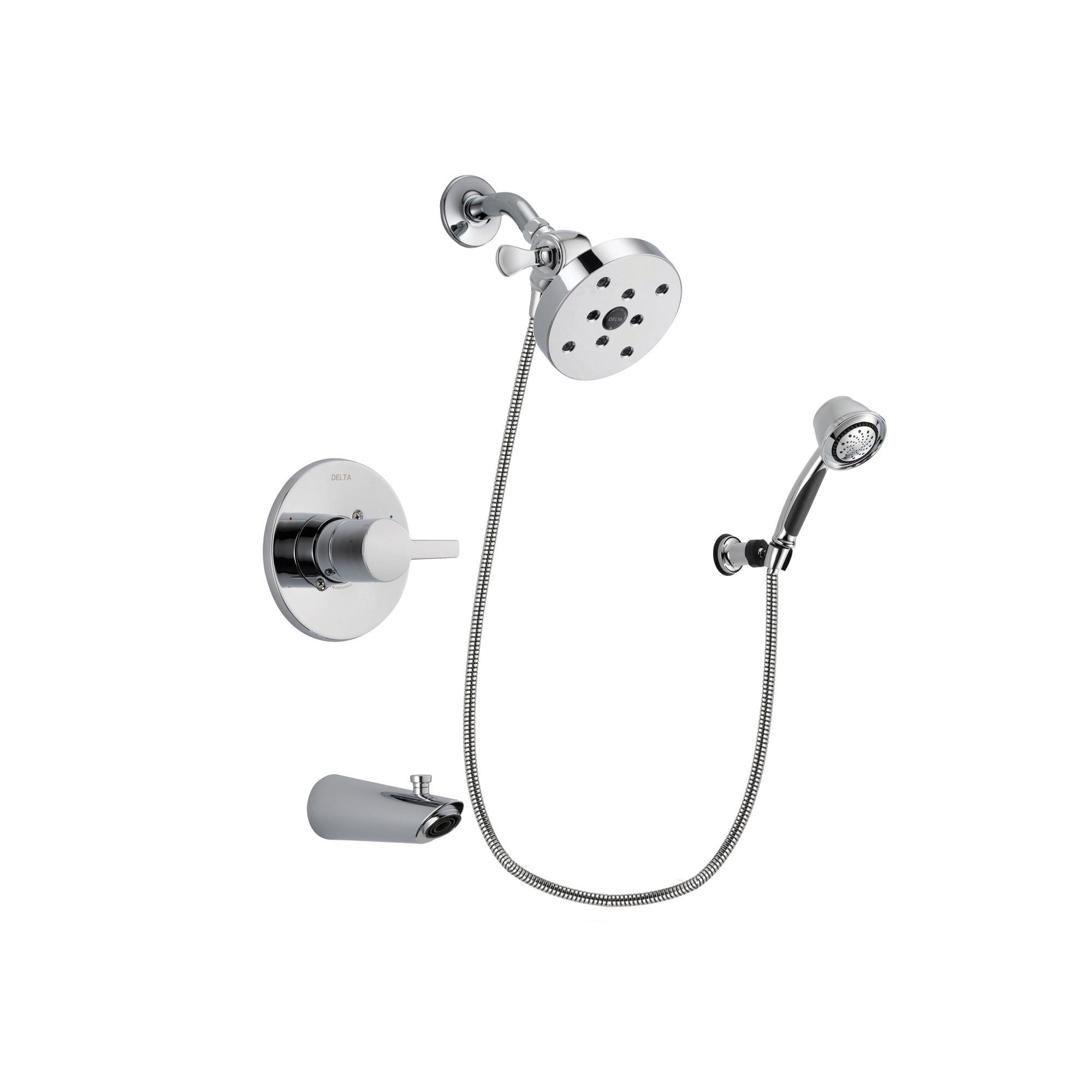 Delta Compel Chrome Tub and Shower Faucet System with Hand Shower DSP0405V